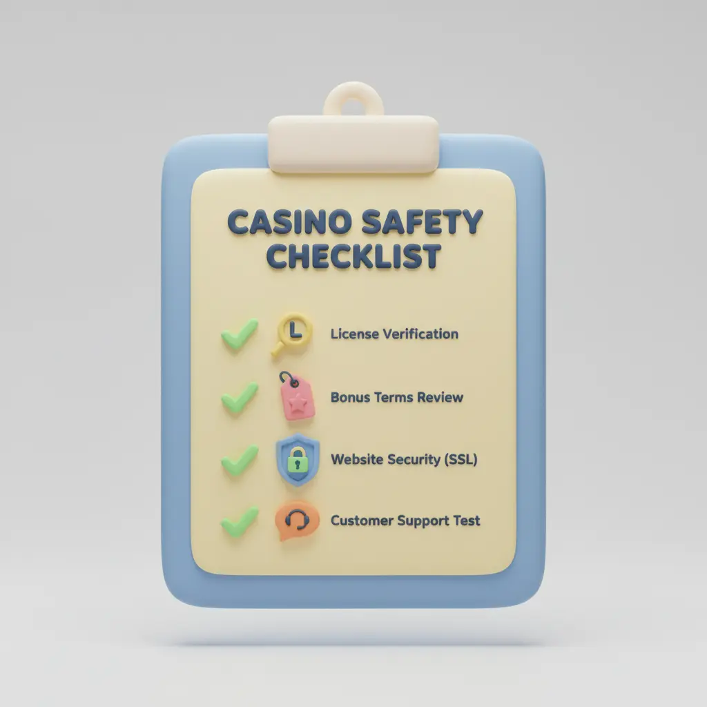 Checklista för att kontrollera tillförlitligheten hos ett casino
